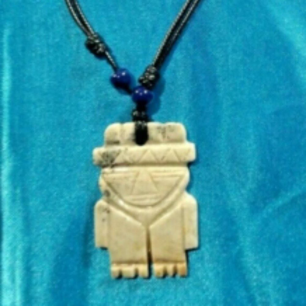 Adjustable necklace Inca man Warrior of the Moche culture made of natural stone